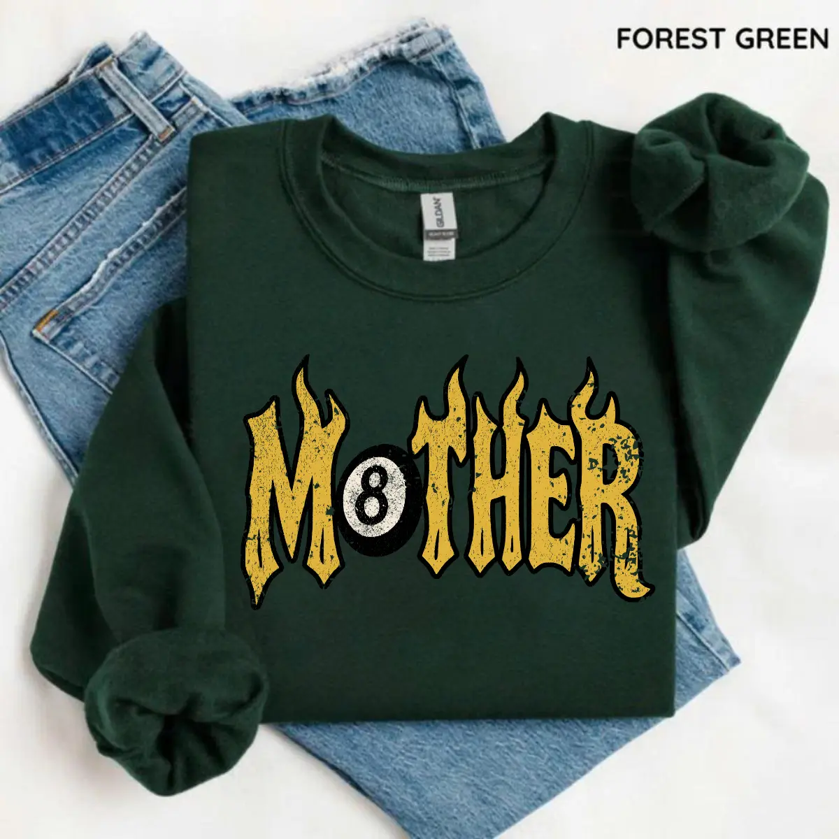 Mother Tee Trendy 8 Ball Mother Lucky Mama SweatShirt Vintage Flames Rad Mom Birthday Gift Moto Edgy Grunge Aesthetic Streetwear