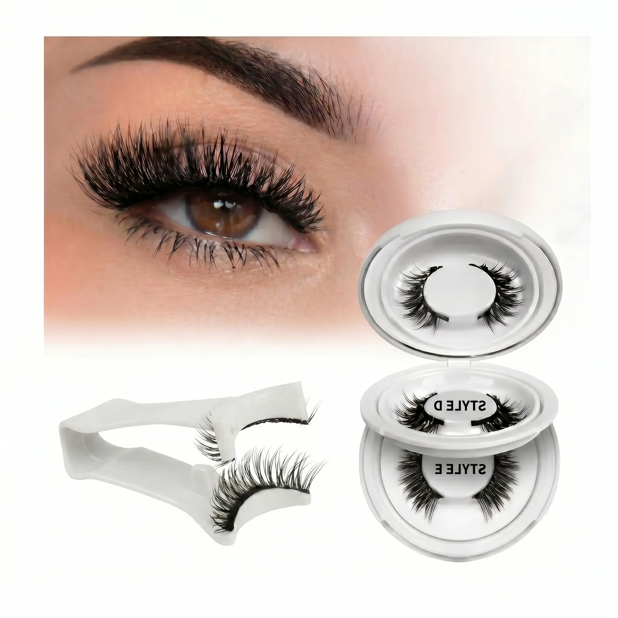 2 Pairs High-Quality Fibers Cosmetic Magnetic Eyelashes - Reusable, No Glue Needed, Easy Apply, Easy Wear & Remove, Natural Look, Lightweight Synthetic, Lengthening, Waterproof, Long-Lasting, With Applicator, Perfect for Daily/Events Use, Two Pairs