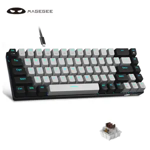 MageGee MK-Box Portable 60% Mechanical Gaming Keyboard, LED Backlit Compact 68 Keys Mini Wired Office Keyboard with Mechanical Switch for Windows Laptop PC Mac