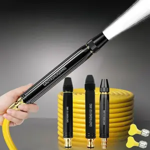 High-Pressure Water Gun Household Car Wash Water Black Car Wash Nozzle Diamond Water Car Wash Gun Watering Pipe Nano