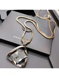 Fashion Women's Necklace, Korean Style Autumn Winter Long Sweater Chain, Versatile Pendant Necklace for Women's Clothing Accessories