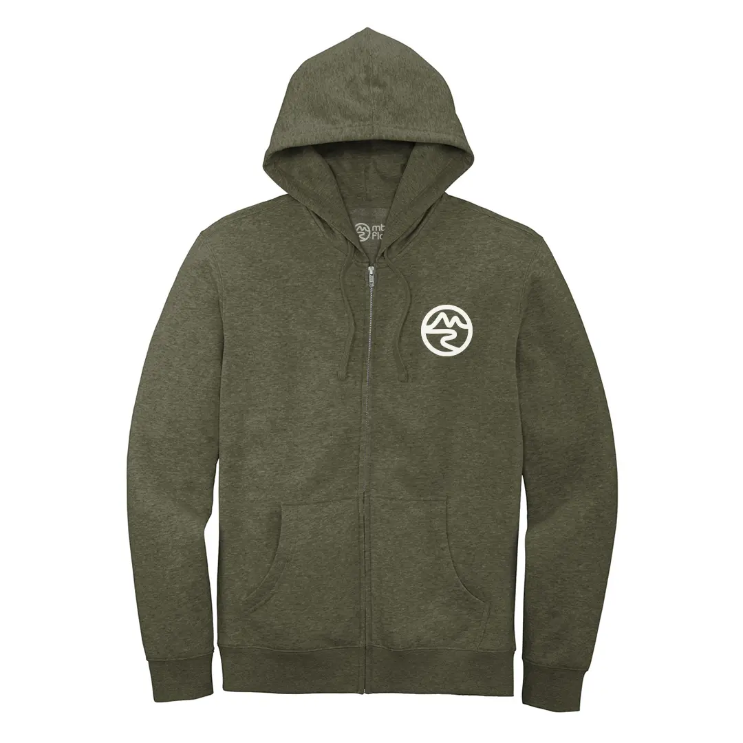 Mountain & River Outdoor Zip-Up Hoodie Sweater | Olive Green | Ring-Spun Cotton Blend | Mtn Flo