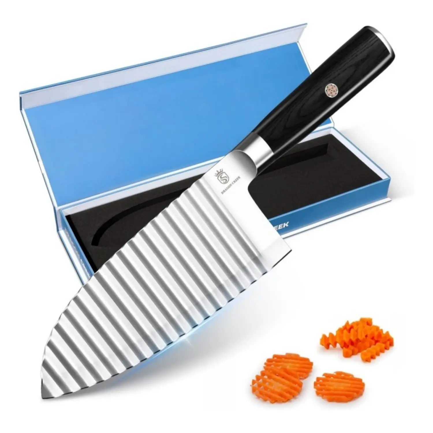 Dragon Creek Wavy Chopper Potatoes Crinkle Fry Cutter for Vegetable Fruits