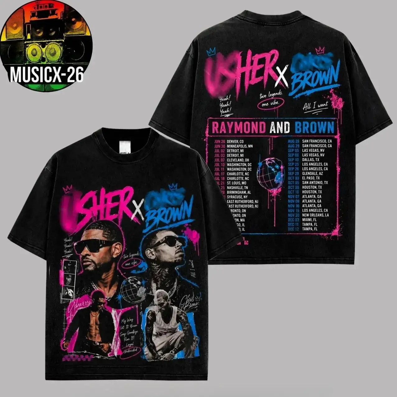 [X-26] The R&B Tour Date 2026 : Raymond & Brown Premium Cotton T-Shirt, R&B Music Duo Graphic Tee, Urban Hip Hop Soul Streetwear Shirt, Concert Tour Merch, Gift for R&B Fans, Vintage Music Tee