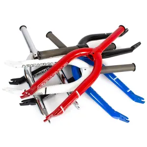 Throttle Forks 37.5 oz 100% Japanese Chromoly BMX Fork 5mm Thick Chromoly Hangfree Dropouts 1-Piece CNC Machined Steerer Tube Integrated Bearing Race 3/8" Axle Slot