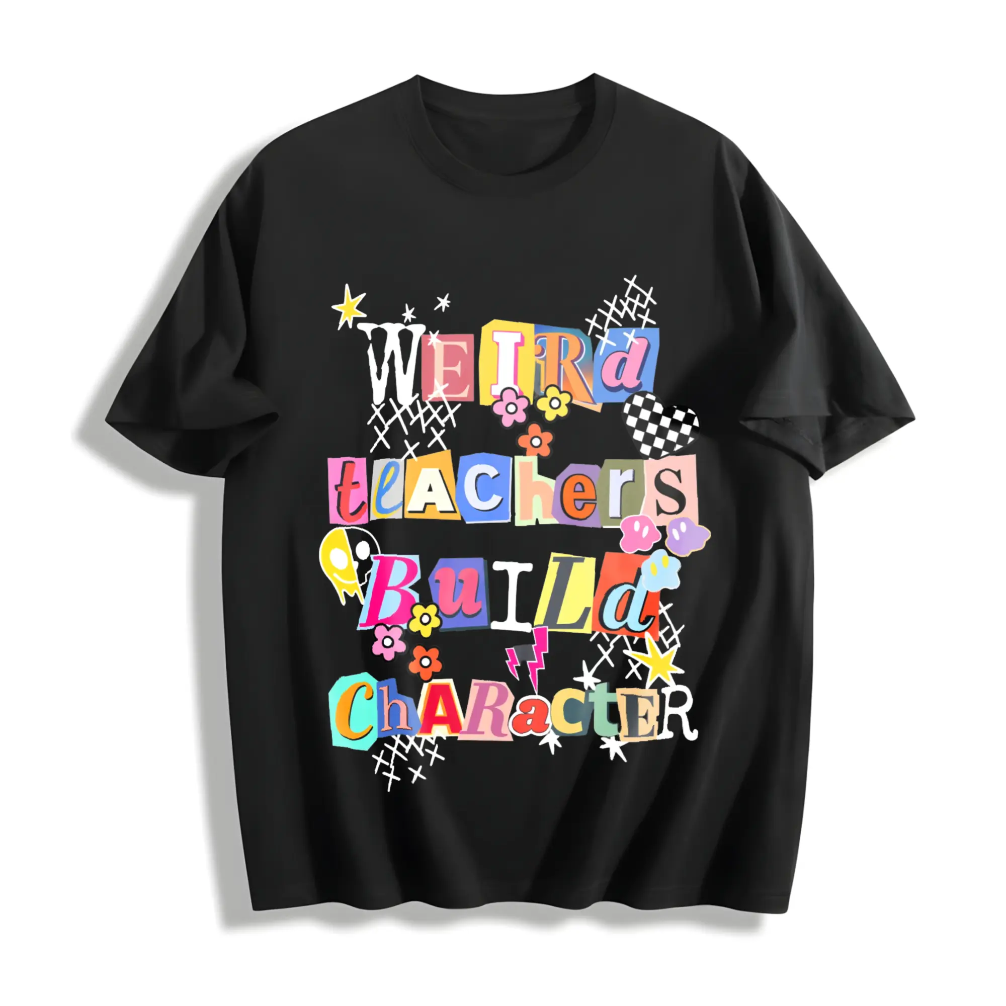 Weird Teachers Build Character Funny TShirt for Educators Artsy Teacher Gift Unique Classroom Apparel for Men Women Teens Teachers Day Birthday Present