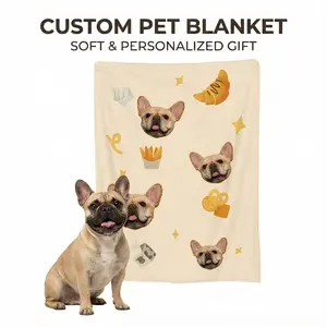 StellarPaws Custom Dog Face Blankets Personalized Pet Photo Blanket Soft Flannel Dog Blankets Customized Photo Throws Dogs Dad Cat Mom Gifts Pet Lover Gifts Memorial Gift
