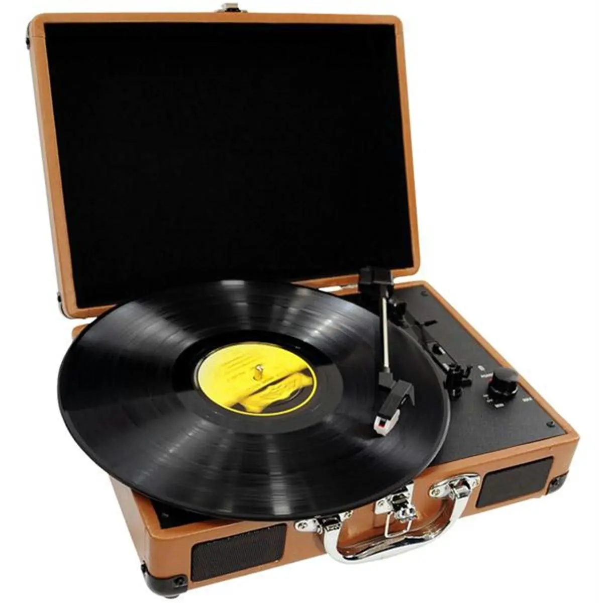 212 MAIN Retro Belt-Drive Stereo Vinyl Record Player - USB-to-PC Connection, Rechargeable Battery, Ceramic Cartridge, Adaptor Compatible, Retro Design