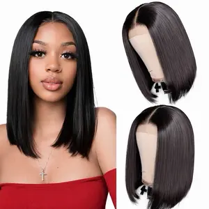Luxury 13x4 Frontal Bob Wig – Human Hair Lace Front Wig, Blunt Cut, Pre-Plucked, Natural Finish
