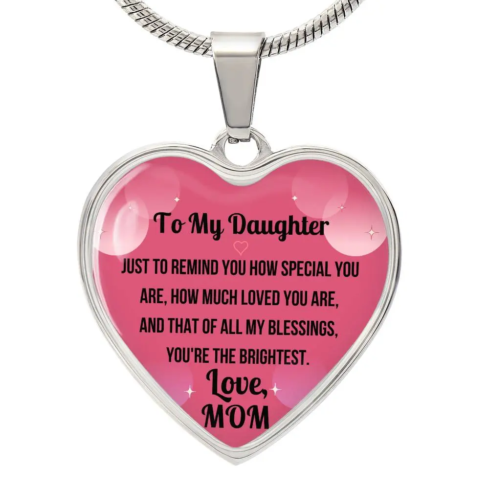 Luxury Graphic Heart Necklace for daughter from mom