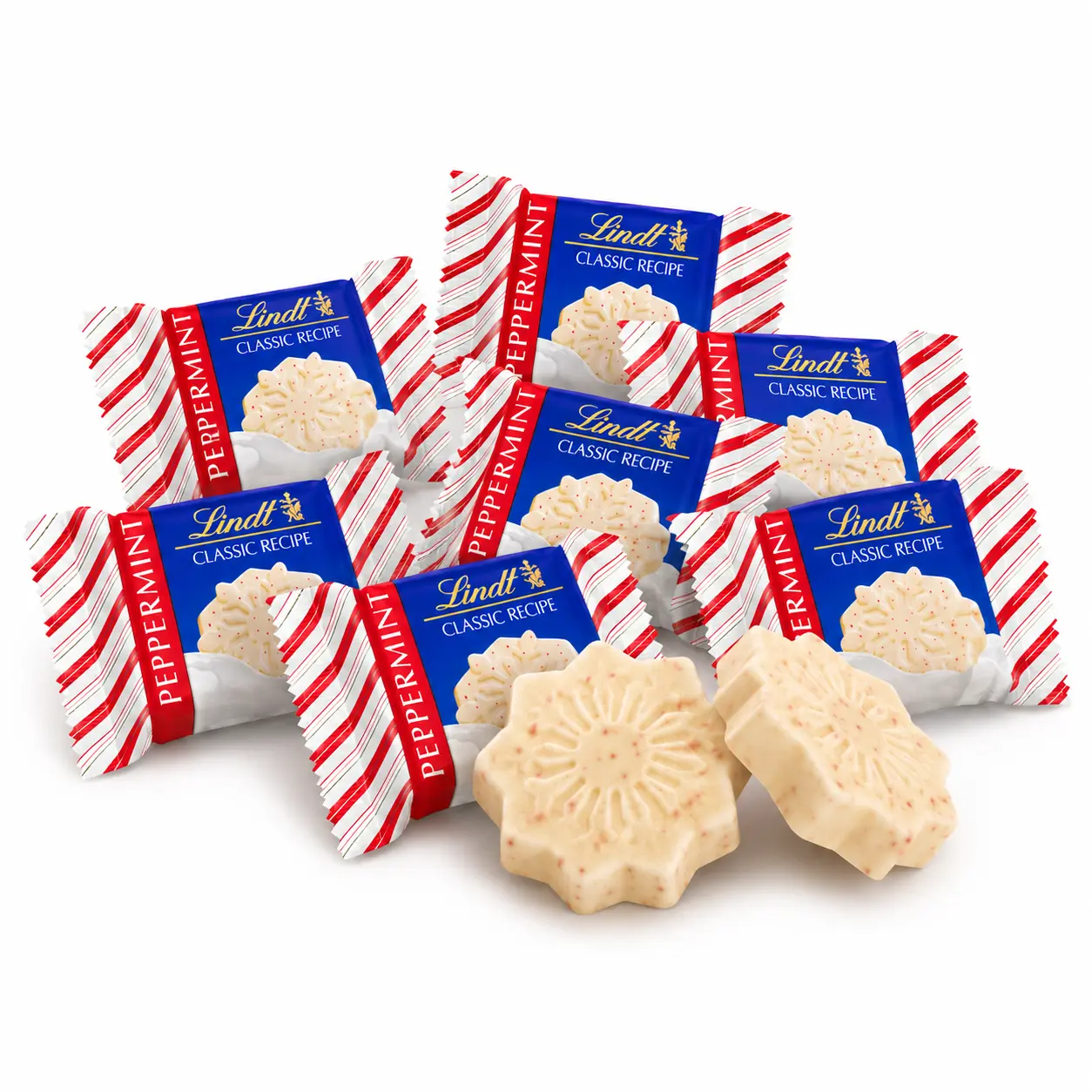 Lindt Classic Recipe White Chocolate Peppermint – Snowflakes – Bulk Value Bag