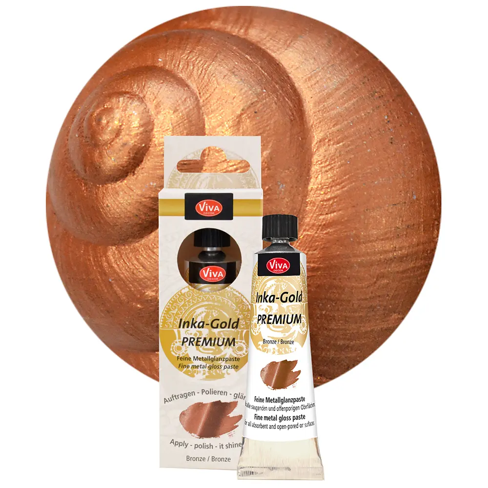 Viva Decor Inka Gold Premium 40g (1.41 oz) Bronze Gilding Wax - Eco-Friendly, Durable, Glossy, Fast-Drying, Brilliant Metallic Finish for Wood/Canvas, Versatile for Techniques, Easy to Clean, Ideal for DIY Projects & Antique Patina Effects