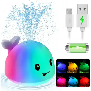Baby Whale Bath Toys for 1-3 Year Olds, Light Up Bathtub Sprinkler for 6-12-18 Months, Valentine's Gift for Baby Boy Girl, Toddler Fountain Pool Water Table Play Set