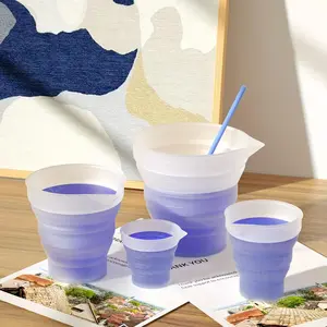 Foldable Silicone Measuring Cup, Reusable Silicone Mixing Measuring Cup, Measuring Utensils for Epoxy Resin Crafting Tool, Kitchen, Food Measuring Tool