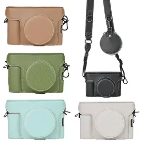 Palm Print Luxury PU Leather Fuji X100 VI Camera Bag Case for Fujifilm X100VI Battery Opening With Strap Mini Case