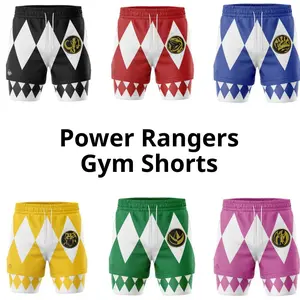 Limited 2025 Power Ranger Collection 2-in-1 Sports Shorts, Gym Workout Printed Sports, Jogging Pants, Fitness Workout Track Shorts Clothes, Perfect Gift