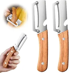 2 Pcs Premium 3-in-1 Kitchen Peeler, Heavy Duty Stainless Steel Multi-Tool, Ultra Sharp Vegetable Peeler