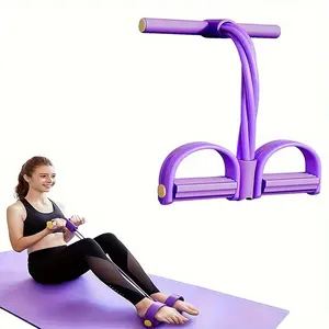 Portable Foot Pedal Resistance Trainer with 8 Tubes – Full-Body Home Workout & Stretching Exercise Equipment