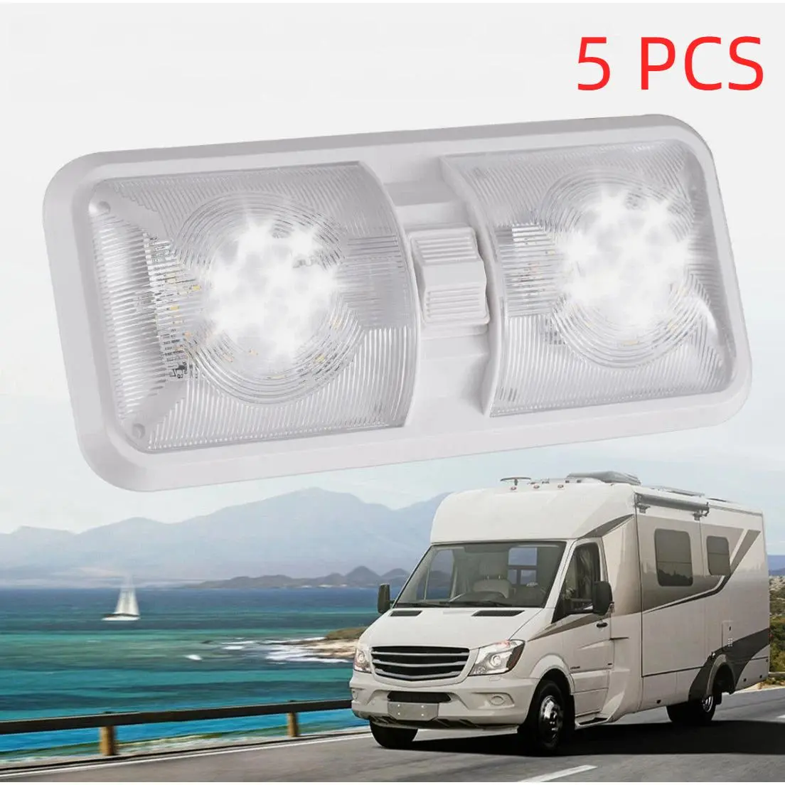 5 PCS 12V LED RV Ceiling Dome Light, Interior Lighting for Trailer Camper