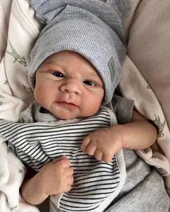 Lily 17 Inch Reborn Baby Doll with Hand-Painted Features Soft Cloth Body Vinyl Limbs Realistic Infant Doll with Expressive Open Eyes Feeding Set Gifts