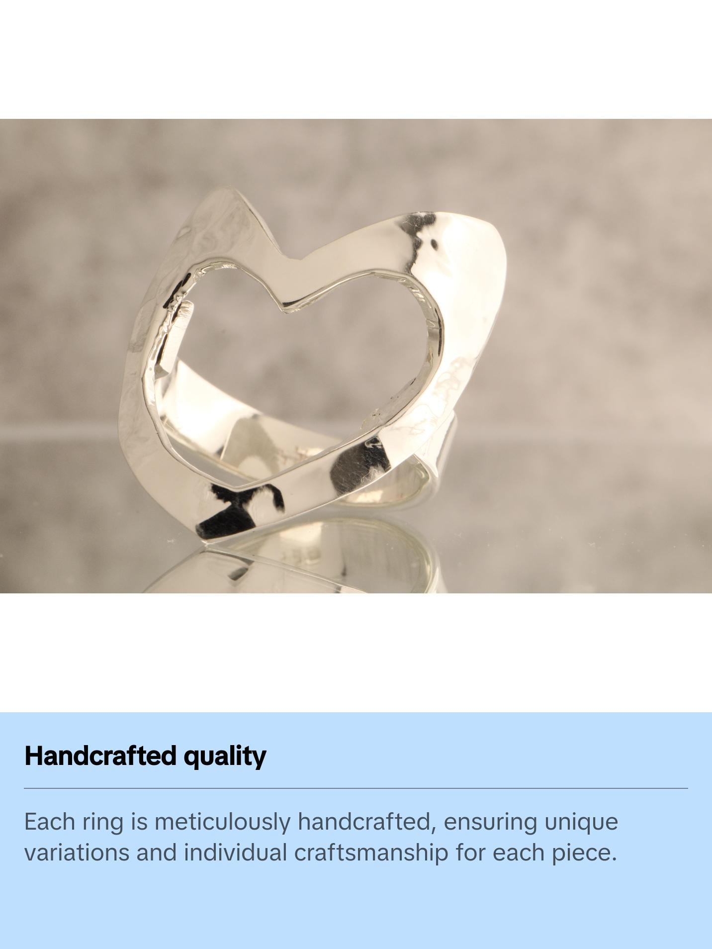 Heartfelt Embrace - 7.5 Grams Of 925 Silver Heart Ring