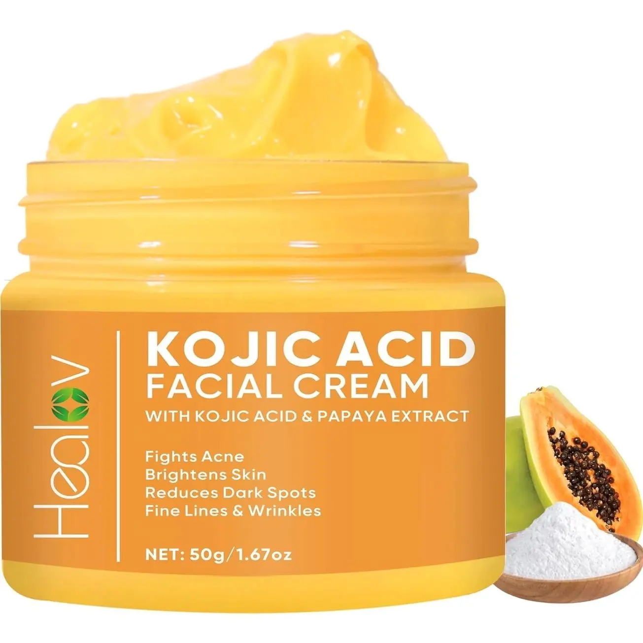 Kojic Acid Cream – Skin Brightening Cream for Age Spots, Hyperpigmentation, Intimate Areas – Dark Spot Remover, Reduces Acne, Scars, and Evens Tone – Kojic Acid Lotion for Brighter, Glowing Look