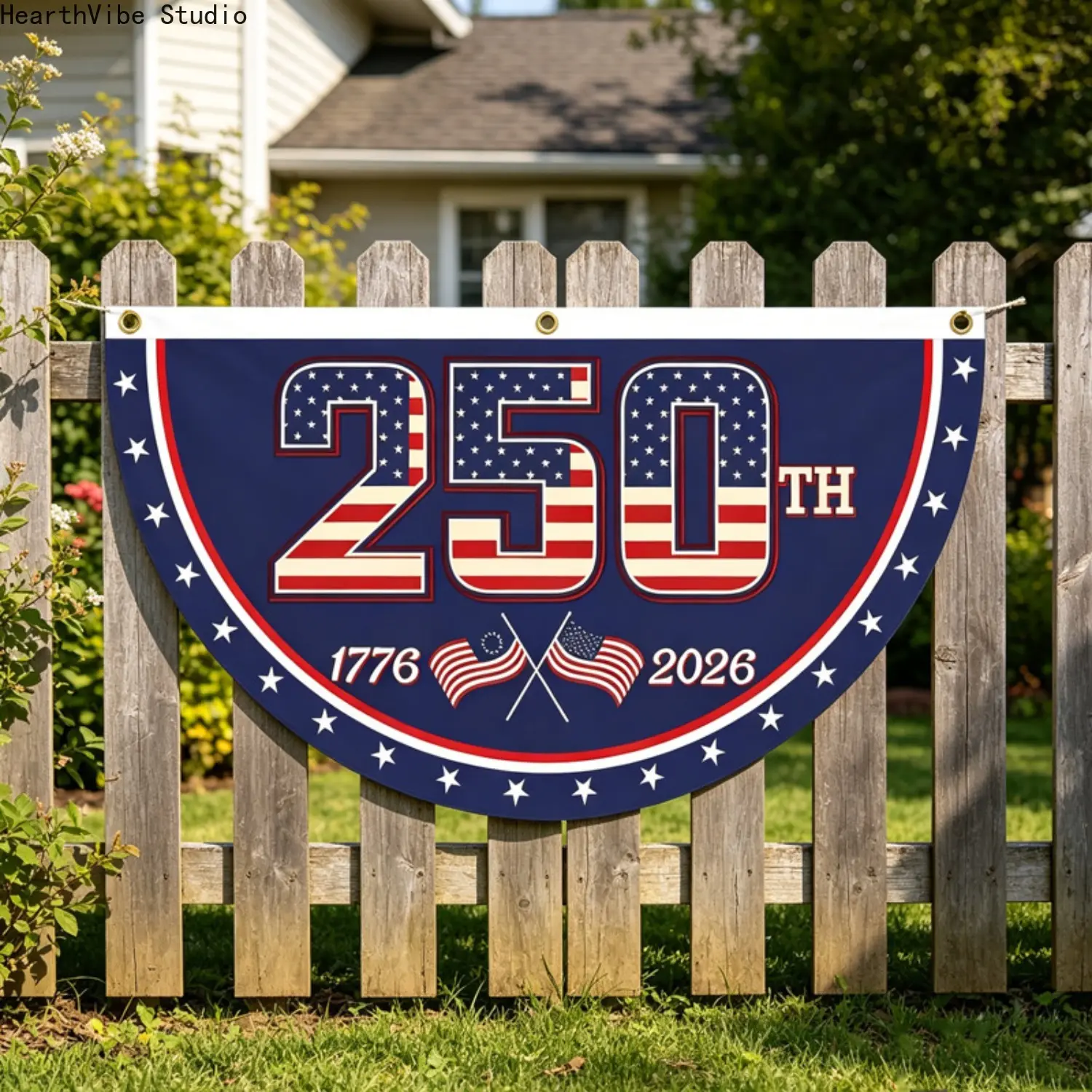 American Flag Bunting Banner - Polyester Flags for Outside, Outdoor Garden Accessory - Sports & Decor for Labor Day, Independence Day (17.7*35.4 in, 23.6*47.2 in), Patriotic, Decorative, Garden Flag
