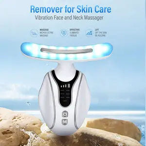 【keynut】Advanced Neck Firming Device for Wrinkle Removal and Skin Rejuvenation – EMS Microcurrent and LED Red Light Therapy for Face and Neck – Non-Invasive Anti-Aging Solution for Home Use
