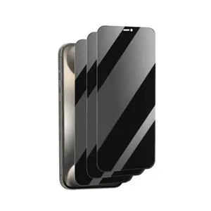 3 Pack Privacy Screen Protector Tempered Glass Compatible With iPhone 15 Pro Max/15/15plus, 17, 16, 14, 13, 12, 11, XS, X, Shatterproof Tempered Glass - Anti-Scratch/Fingerprint Anti-Spy Anti-Pee