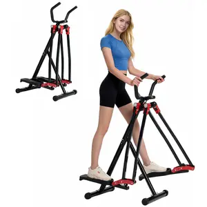 Air Walker Elliptical Machine - Foldable Cardio Cross Trainer Glider for Full-Body Low-Impact Exercise with LCD Display Ideal for Home Gym