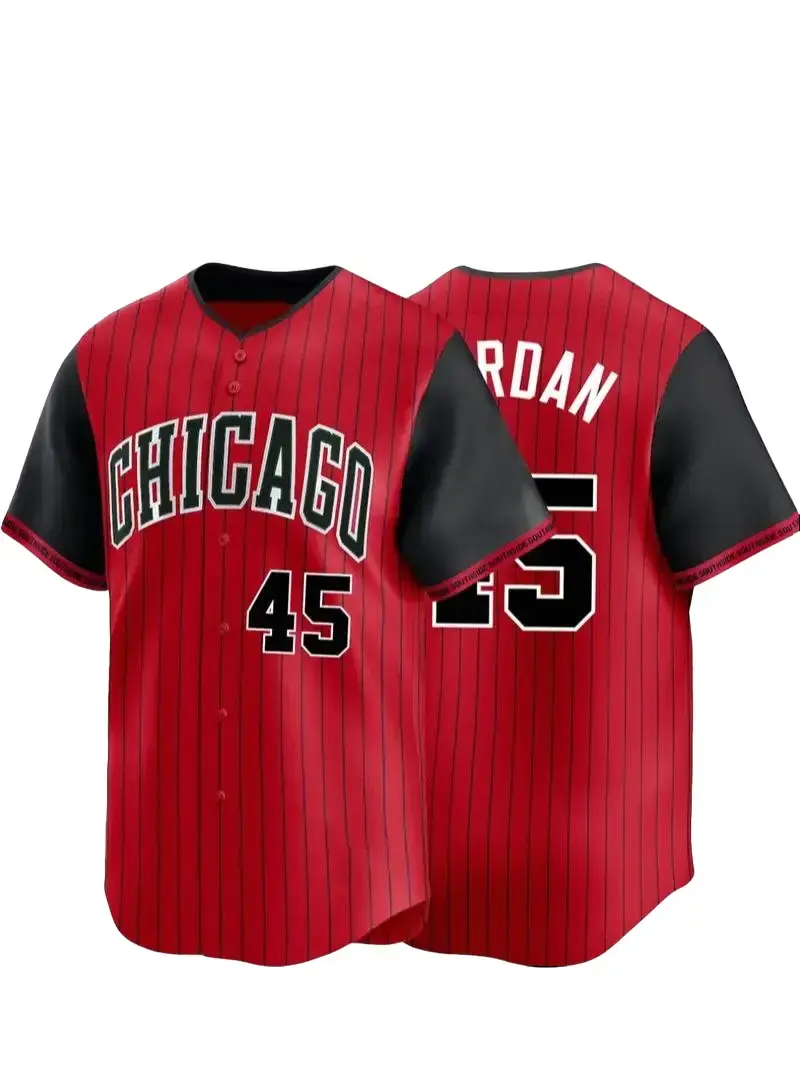 Number 45 Print Baseball Jersey V Neck Athletic Fan Tee