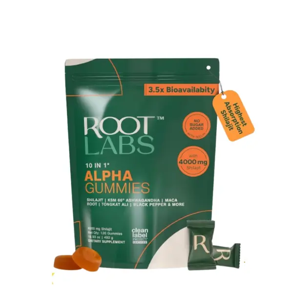 Root Labs 10-in-1 Alpha Shilajit Gummies | 120 Gummies Sealed Pack