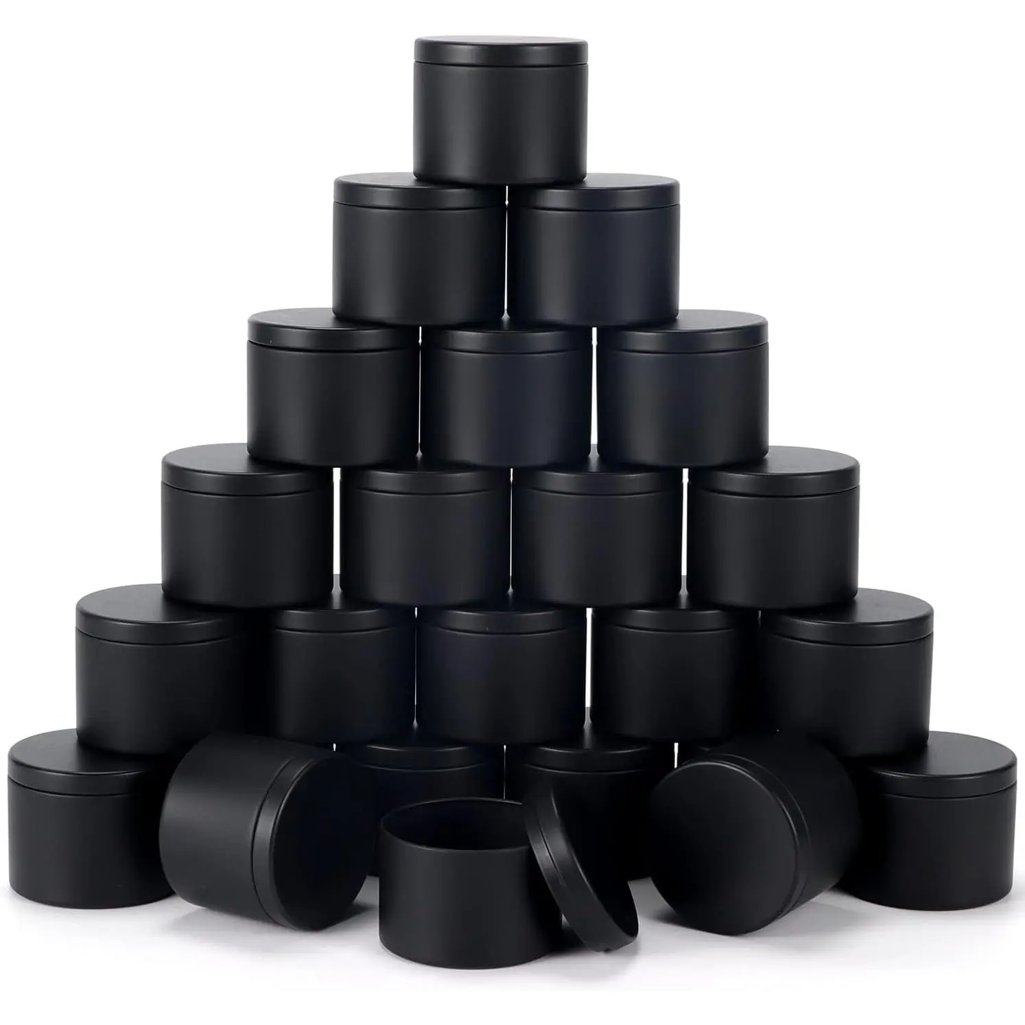 24 Pieces 4 oz Black Candle Tins 4oz Candle Jars Candle Containers with Lids for Candles Making Arts & Crafts Storage and Gifts