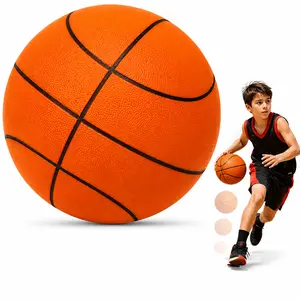 Basketball Silent Basketball Size 7 (29.5") – Grooved Airless Foam Indoor Basketball for Quiet Dribbling and Indoor Training, Pro PU Material – Achieve Real Feel Higher Bounce Quieter