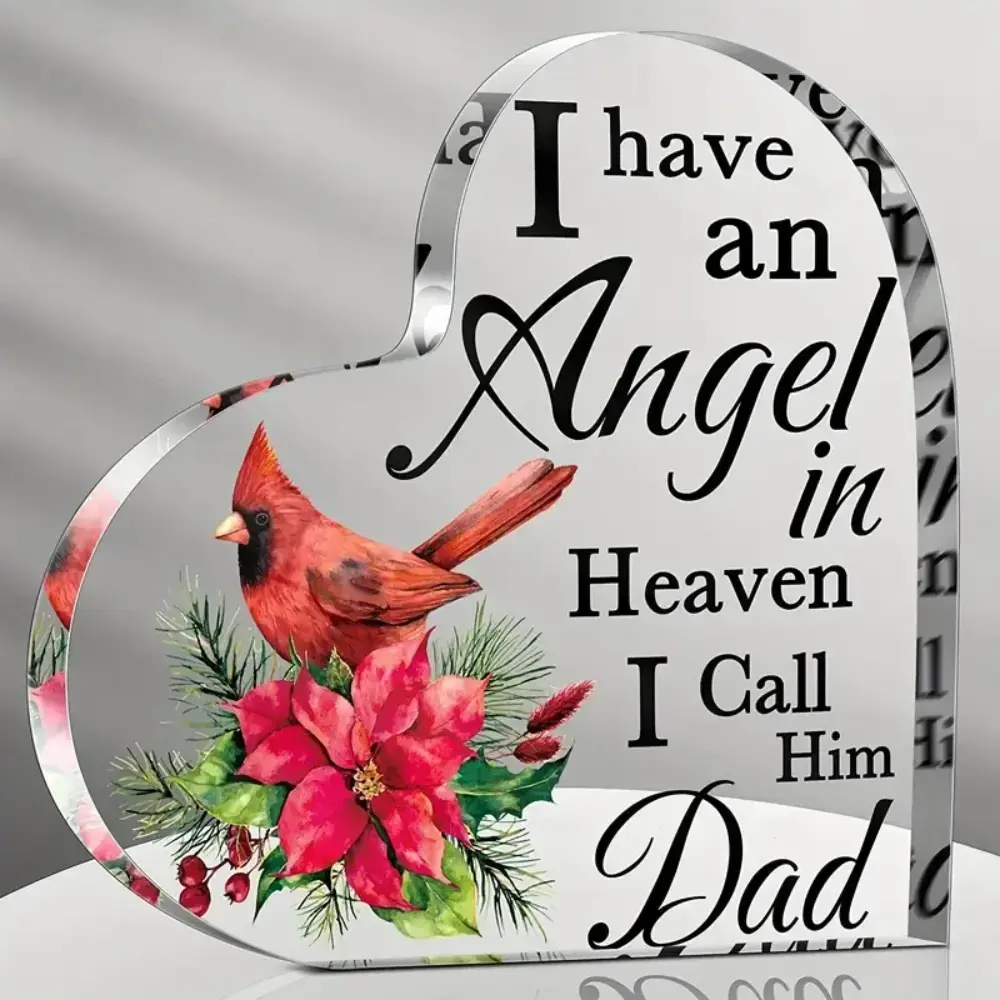 Heartfelt Christmas Gift for Dad in Heaven, Memorial Present for Father, Ideal for Christmas & Funeral Sympathy, Family Keepsake, Acrylic Plaque Sign