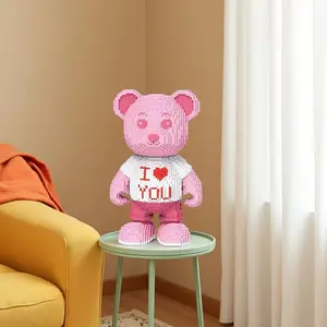 Valentine Gift Heart Love Bear Puzzle Model Desk Decoration, Stress Relief Toy, Indoor Decor, Birthday Christmas New Year Party Gifts