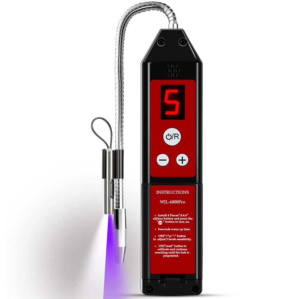 Refrigerant Leak Detector, Aprvtio WJL-6000PRO Freon Leak Detector with UV & LED Light, Car AC Leak Detector Kit for HVAC & Auto, 0.14 oz/yr Sensitivity for R134a R22 R410A CFC Automotive Gas Sniffer Finder, detector de fugas refrigerante