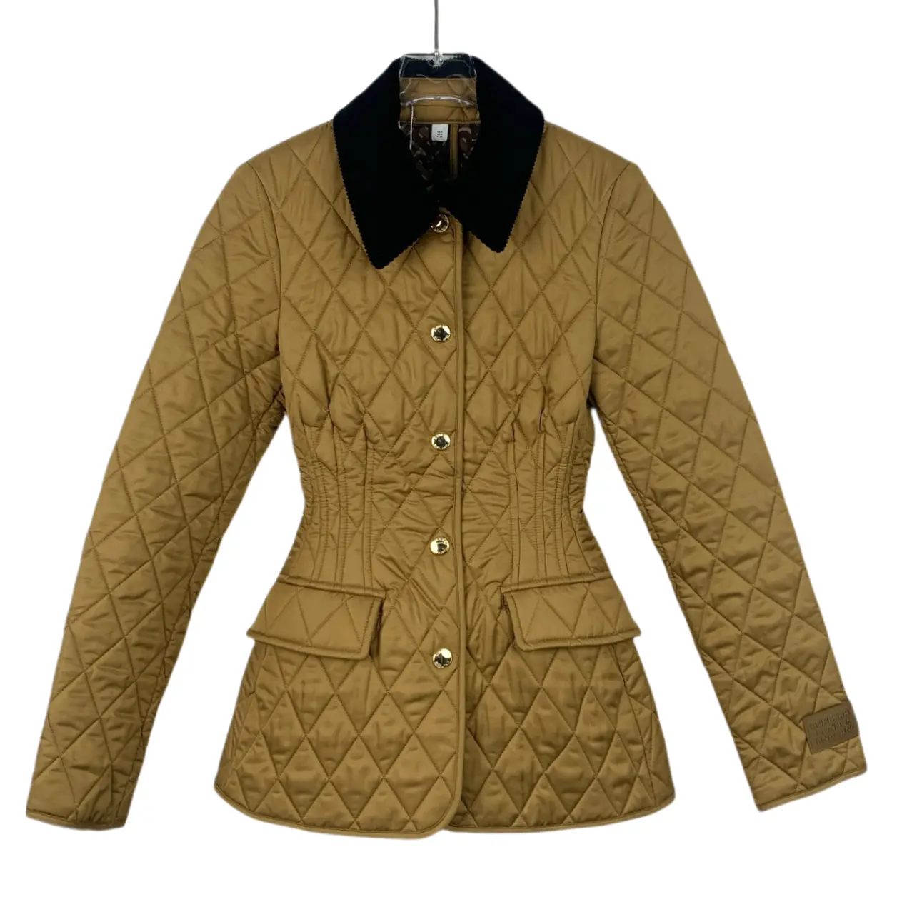 RDLT— Burberry Brown Diamond Quilted Fitted Cotton Jacket Size XXS