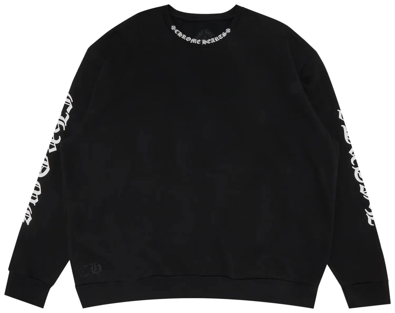1121814 Chrome Hearts Neck Logo Crewneck Sweatshirt Black