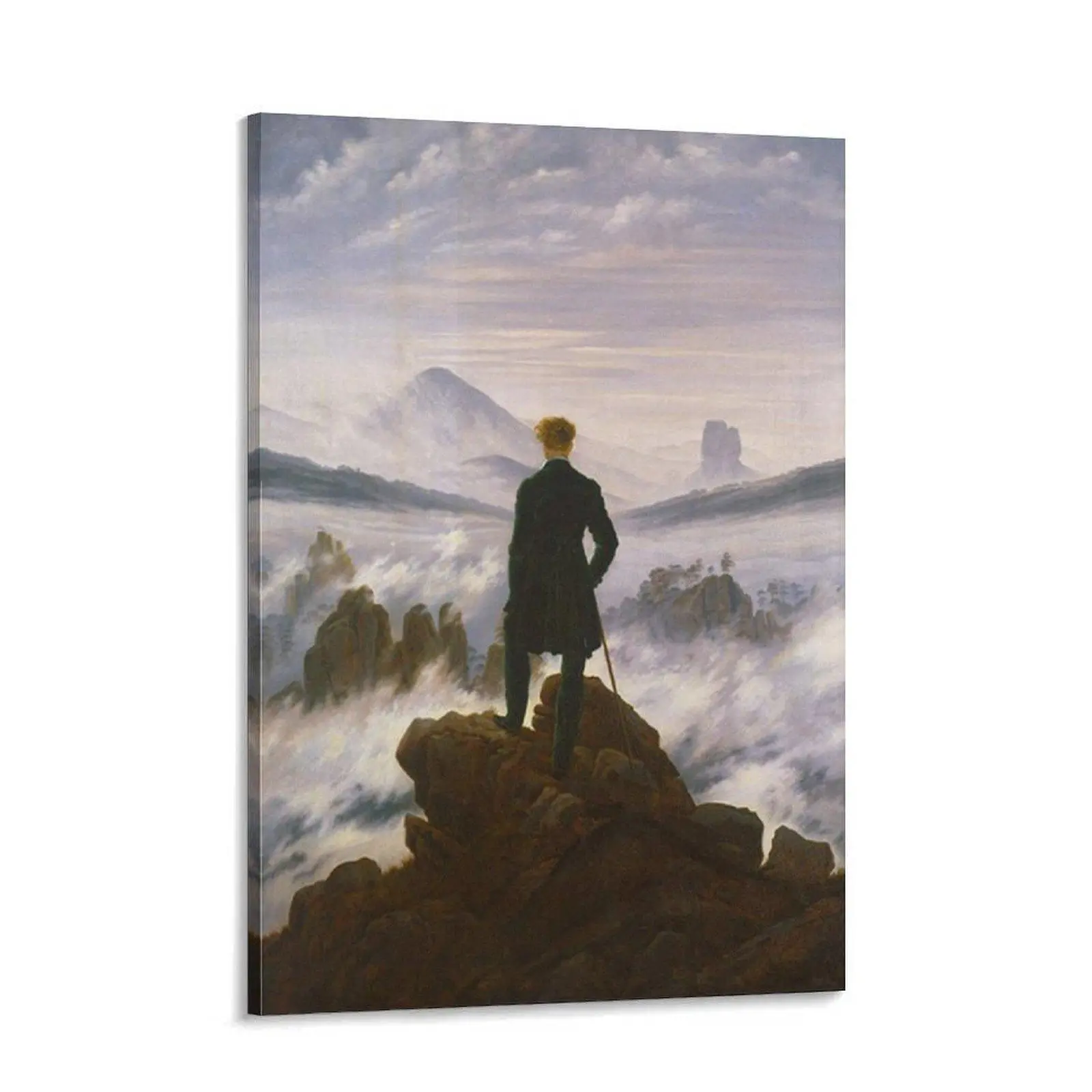 Caspar David Friedrich Wanderer Above The Sea of Fog Landscape Painting Print, Home Decor Poster for Gaming Room, Ideal Gift for Room Decor Enthusiasts
