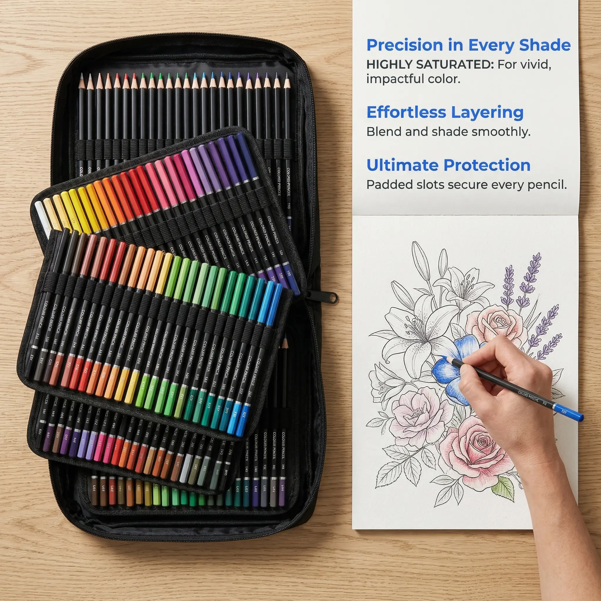 120 Colors Colored Pencils Set for Adults Coloring Books with Sketchbook, Professional Vibrant Artists Coloring Pencils for Drawing Sketching Blending Shading, Soft Core Oil Based