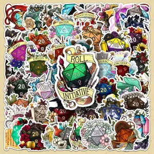 Dice Pattern Sticker, 50pcs/set DIY Self-adhesive Decorative Stickers, DIY Supplies for Phone Case, Computer, Guitar, Bag, Water Cup, Scrapbooking, Stamping