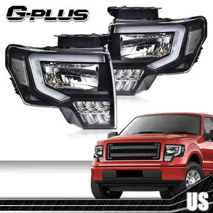 Fit For 2009-2014 Ford F150 F-150 Truck LED DRL Headlights Left+Right Car Vehicle