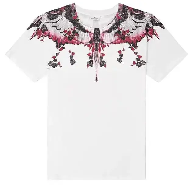 Pink Angel Wings Graphic T-Shirt, Unisex Streetwear Tee, Gothic Feather Casual Shirt