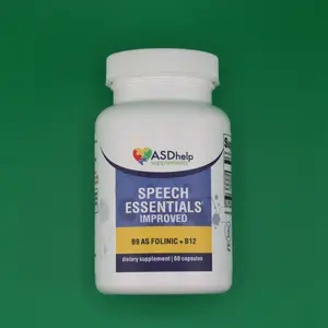 ASDHELP Speech Essentials Improved B9 as Folinic + B12 Dietary Supplement 60 Capsules US Version