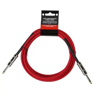 212 MAIN Woven Instrument Cable, 0.25 in. x 10 ft., Red, Shrink Sleeve, Woven Cover, Woven Cable