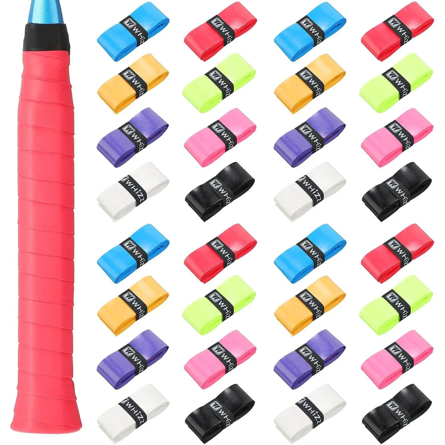 24 Pieces Tennis Racket Grip Tape,Precut Tennis Grip Tape,Badminton Overgrips with Velvety Comfort for Anti Slip and Absorbent Grip,Hand Tools Kits,Springtok
