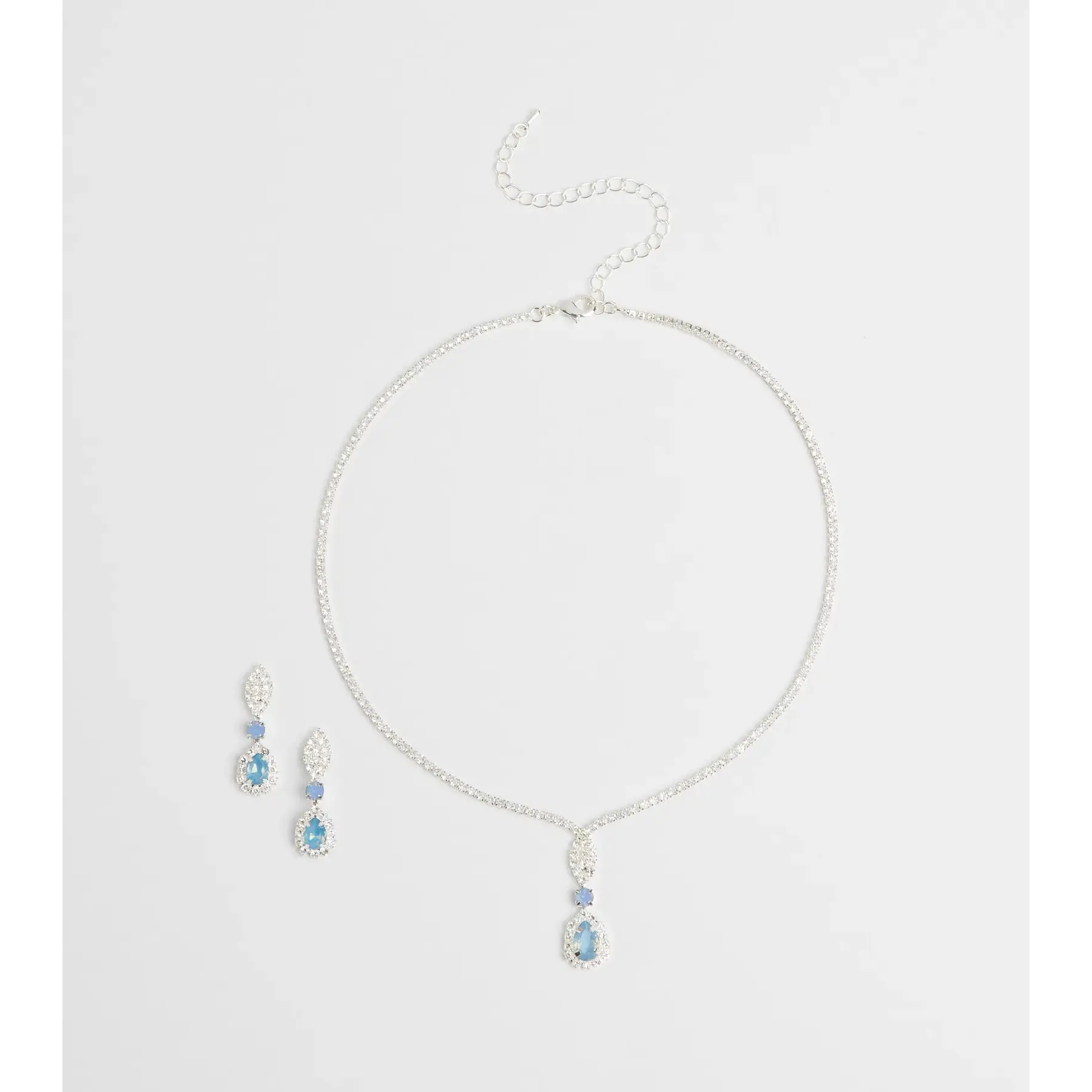 Call Me Princess Rhinestone Necklace And Earrings Set