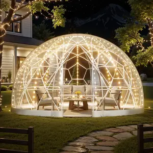 VEVOR Garden Dome Igloo, 12x 7.2 ft Outdoor Clear Bubble Tent for 4-7 Person, Weatherproof Geodesic Dome Greenhouse with Window, PVC Igloo Tent for Backyard Patios Camping Party Wedding
