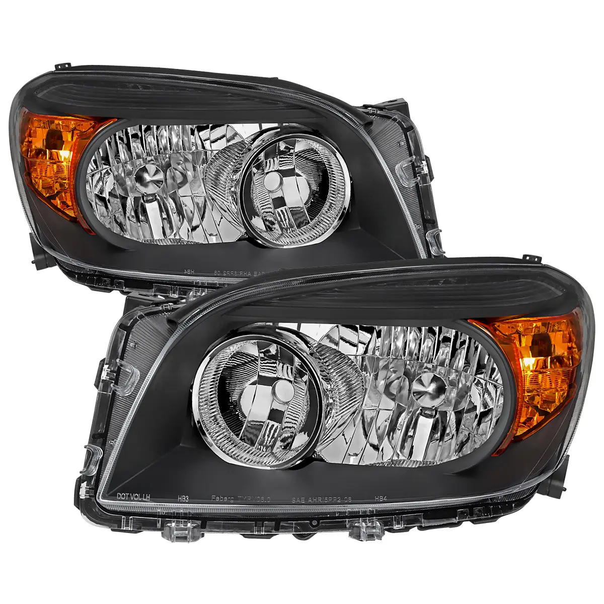 2006-2008 RAV4 Factory Style Headlights (Matte Black Housing/Clear Lens)